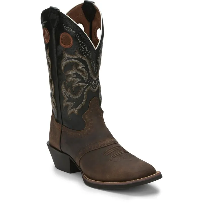 MEN Rolliker 12034 Western Dark Cocoa Justin Boots Western