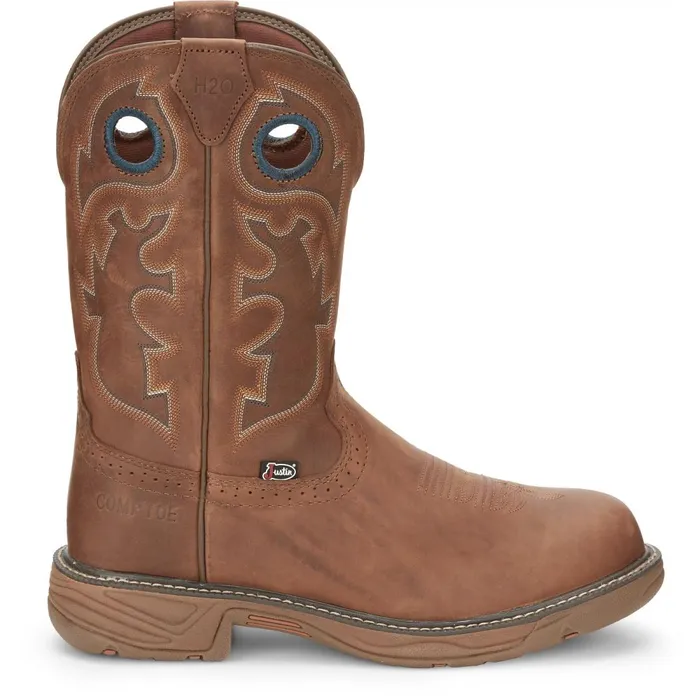MEN Rush 11034 Waterproof Nano Comp Toe Barley Justin Boots Work