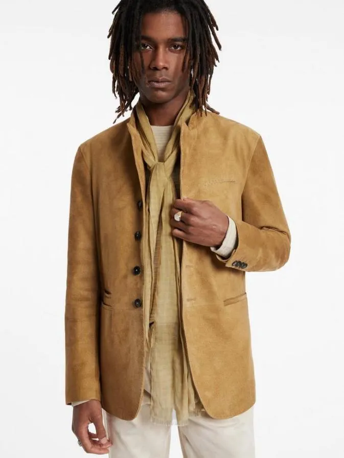 Men Scarves and Ties John Varvatos ALIX SCARF Pale Ochre