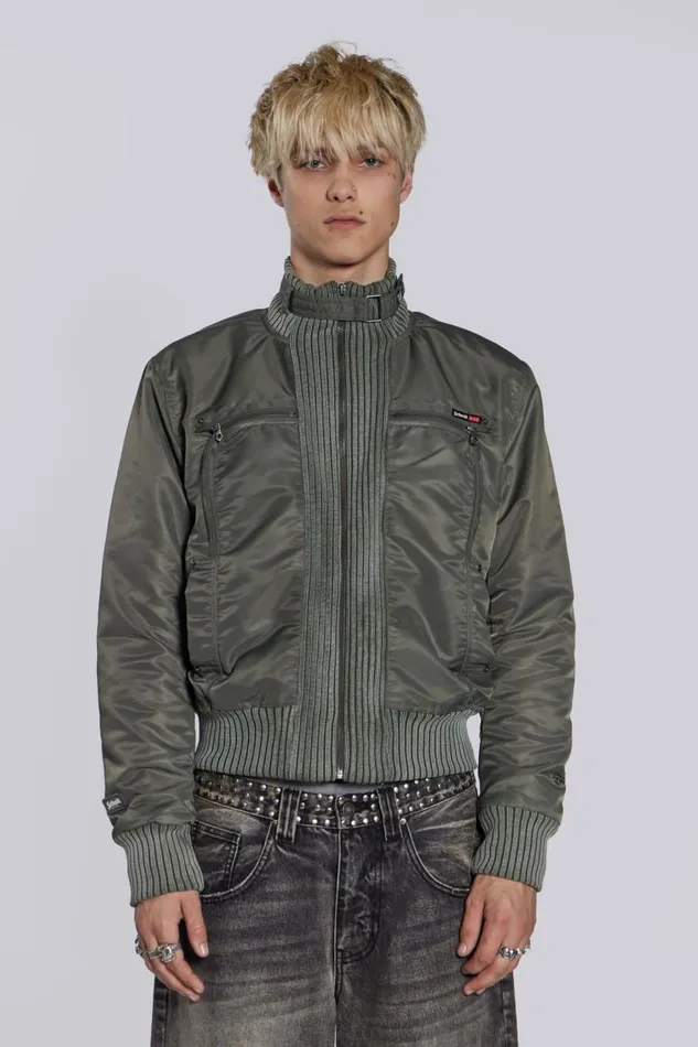 Men Schott Khaki MA1 Bomber Jacket Jaded London Outerwear