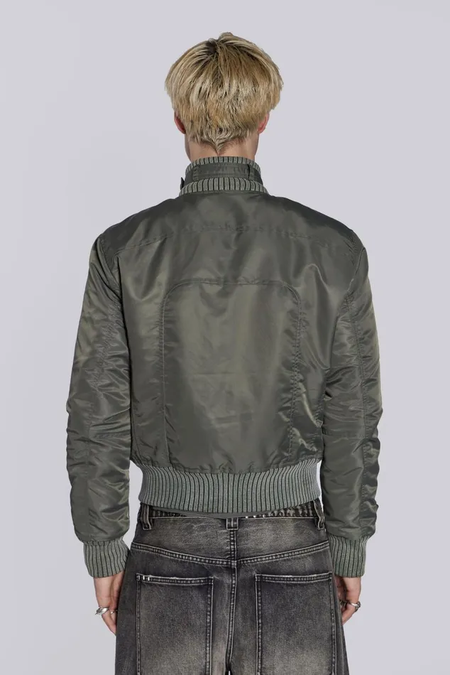 Men Schott Khaki MA1 Bomber Jacket Jaded London Outerwear