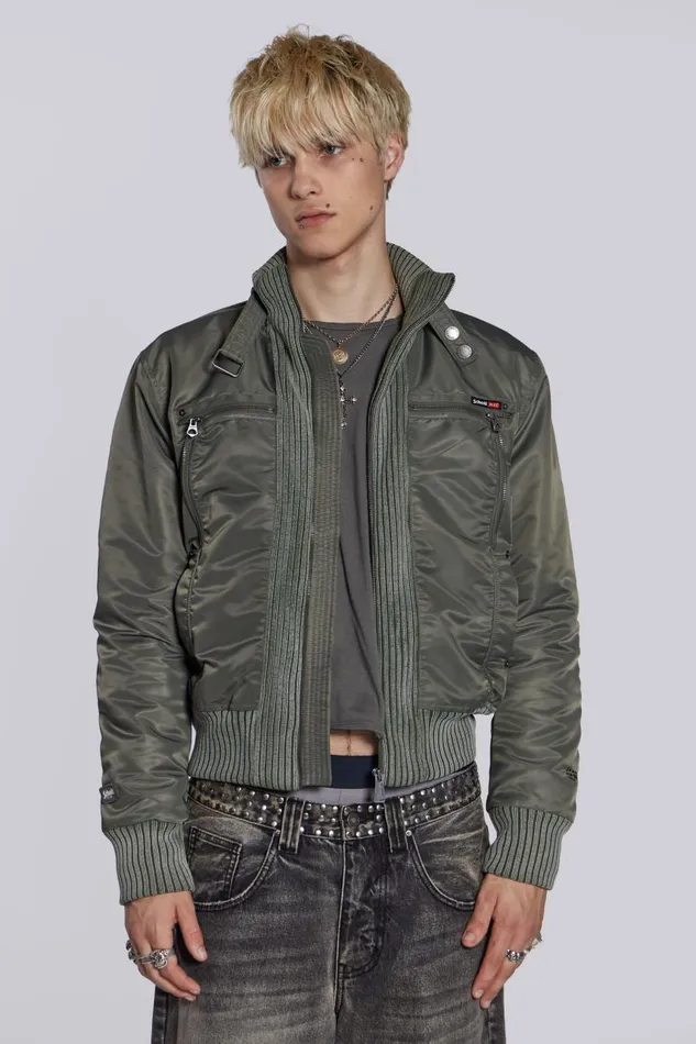 Men Schott Khaki MA1 Bomber Jacket Jaded London Outerwear