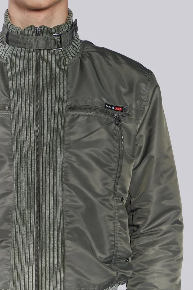 Men Schott Khaki MA1 Bomber Jacket Jaded London Outerwear