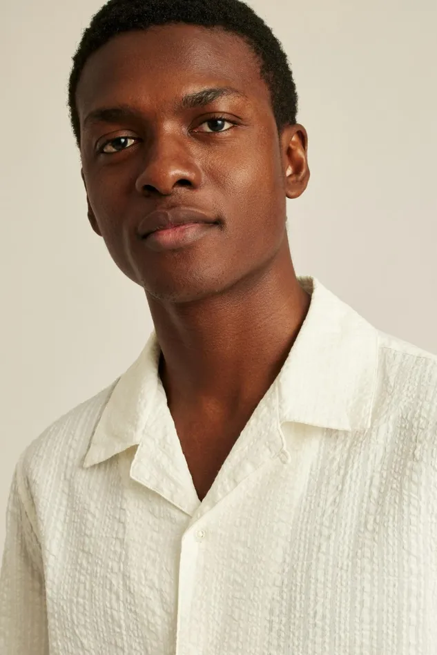 Men Seersucker Cabana Shirt Tofu Bonobos Short Sleeve Shirts