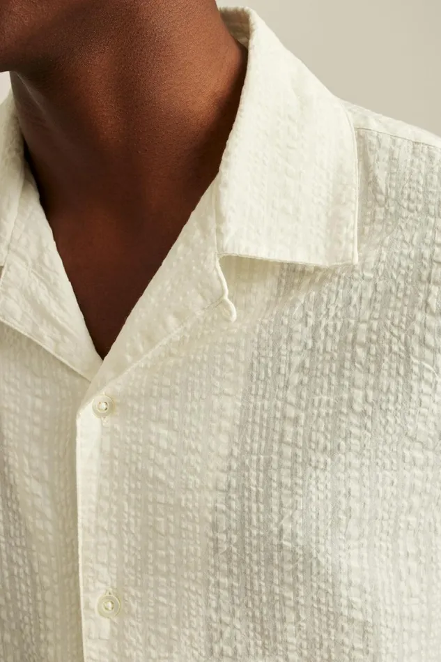Men Seersucker Cabana Shirt Tofu Bonobos Short Sleeve Shirts