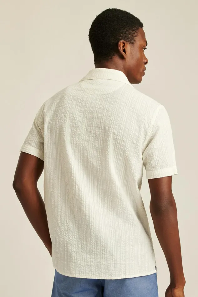 Men Seersucker Cabana Shirt Tofu Bonobos Short Sleeve Shirts