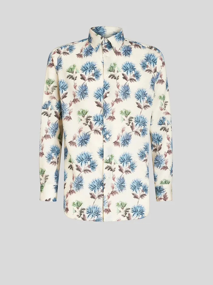 Men Shirt With Dahlias And Mini Logo Etro Shirts