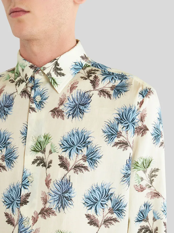 Men Shirt With Dahlias And Mini Logo Etro Shirts