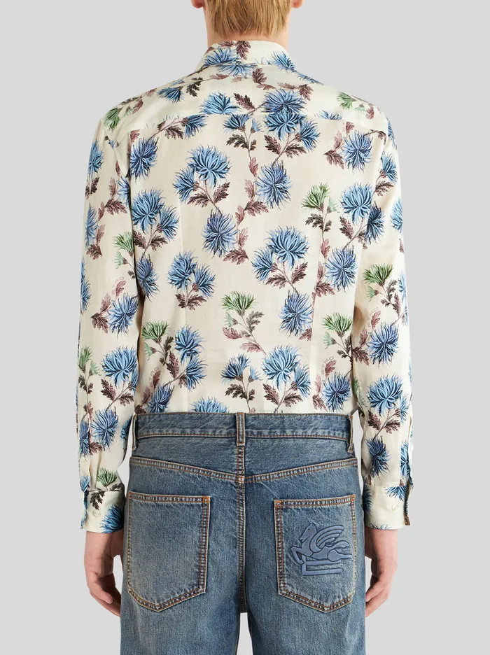 Men Shirt With Dahlias And Mini Logo Etro Shirts