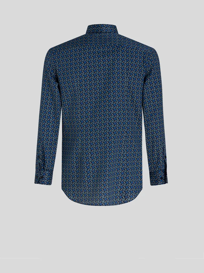 Men Shirt With Tie Print Pattern Etro Shirts