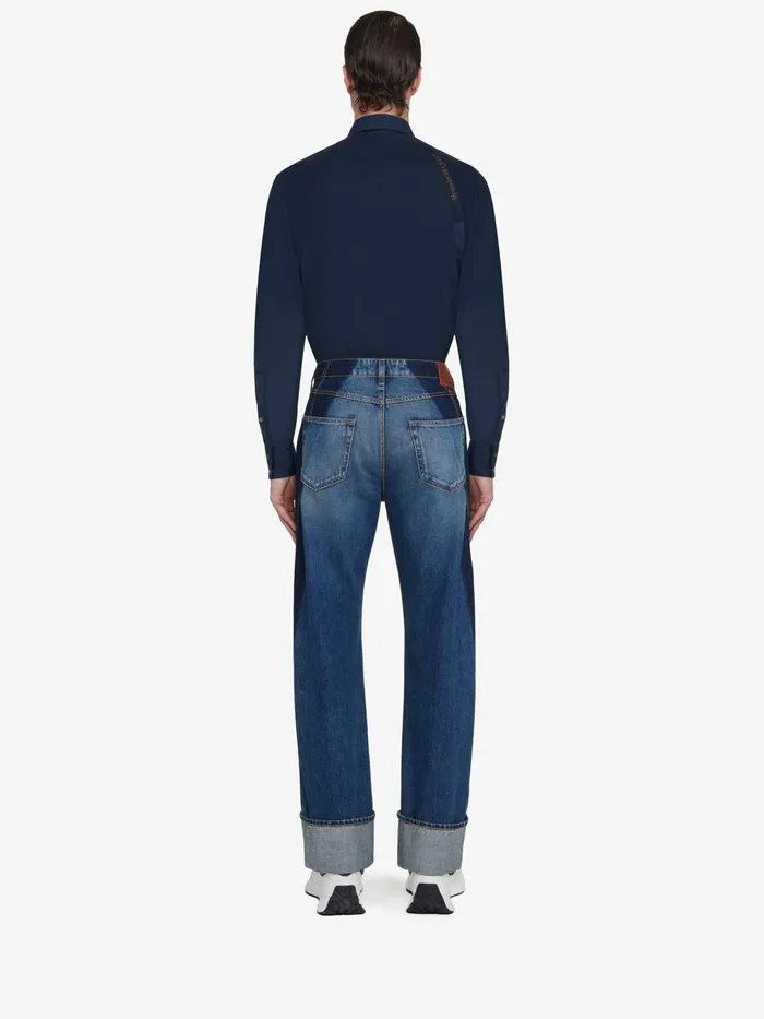 Men Shirts Alexander McQueen Selvedge Tape Harness Shirt Ink Blue