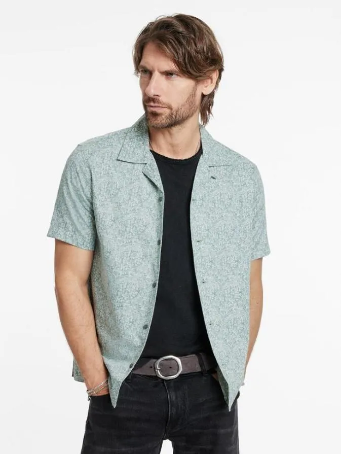 Men Shirts John Varvatos DANNY CAMP SHIRT Empire Blue