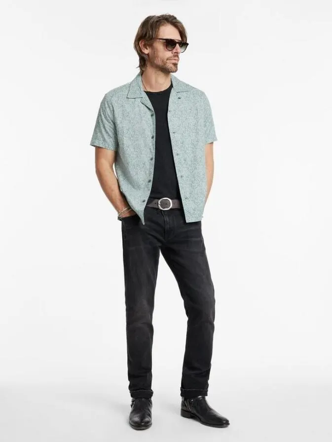 Men Shirts John Varvatos DANNY CAMP SHIRT Empire Blue