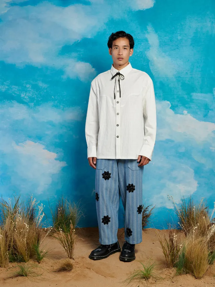 Men Sister Jane Shirts Arlo Western Shirt Pearled White