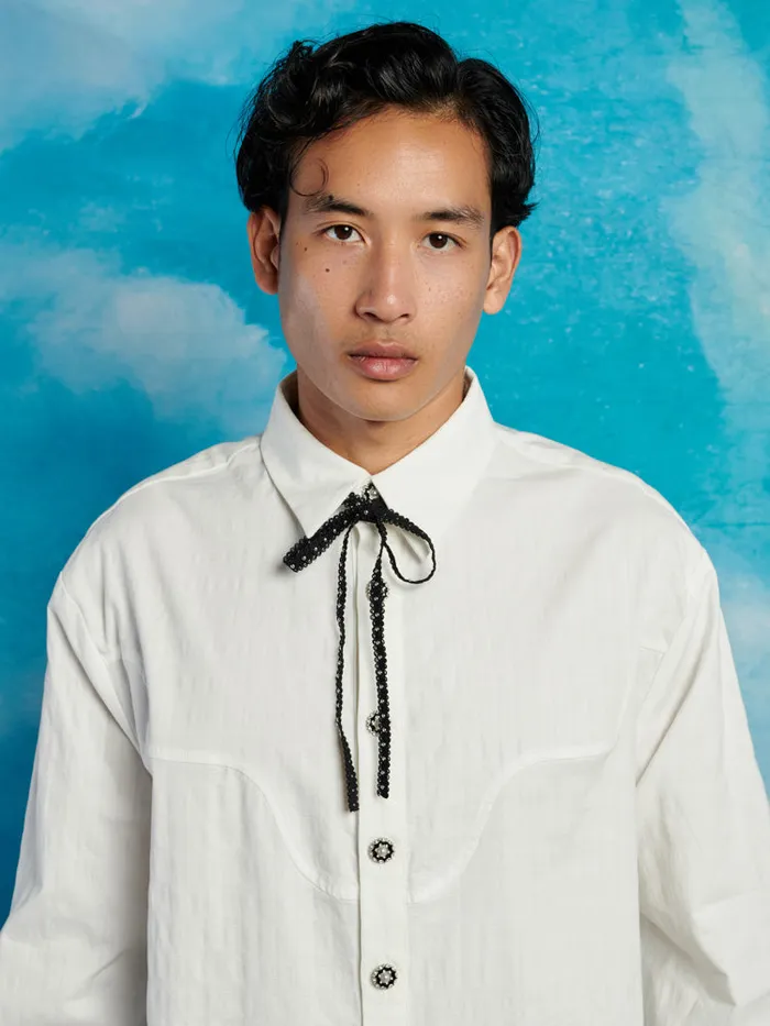 Men Sister Jane Shirts Arlo Western Shirt Pearled White