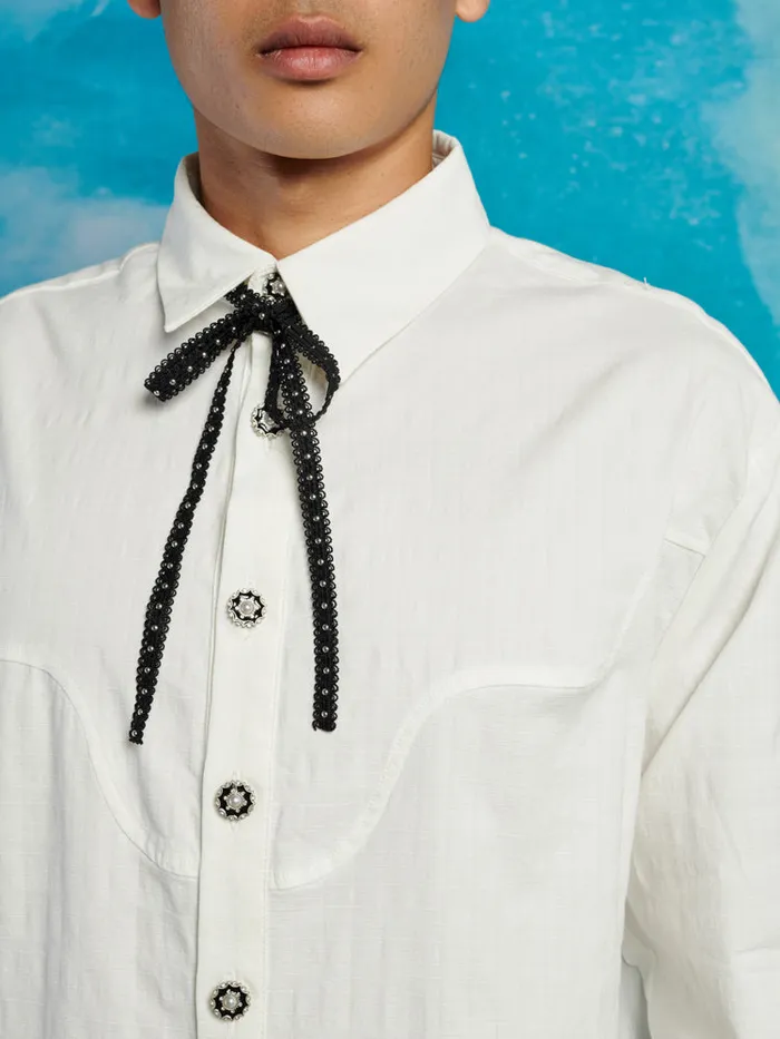 Men Sister Jane Shirts Arlo Western Shirt Pearled White