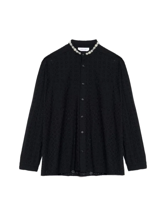 Men Sister Jane Shirts Ferg Pearl Boxy Shirt Coal Black