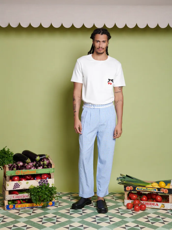Men Sister Jane Trousers Bruno Gingham Trousers Gingham Blue