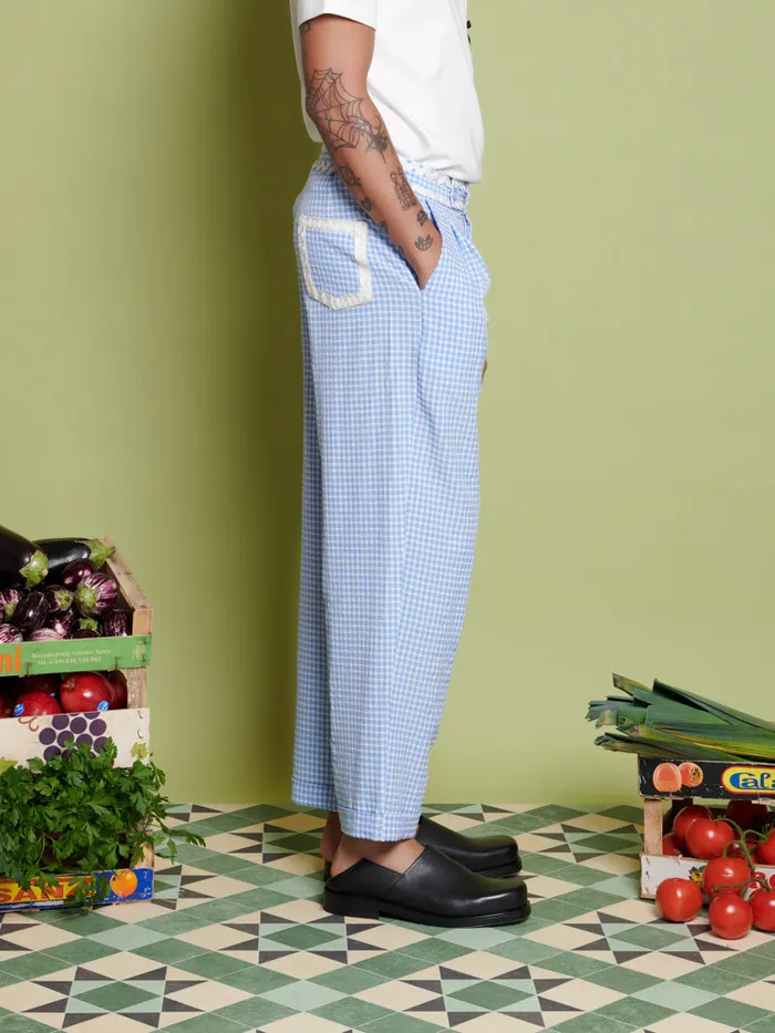 Men Sister Jane Trousers Bruno Gingham Trousers Gingham Blue