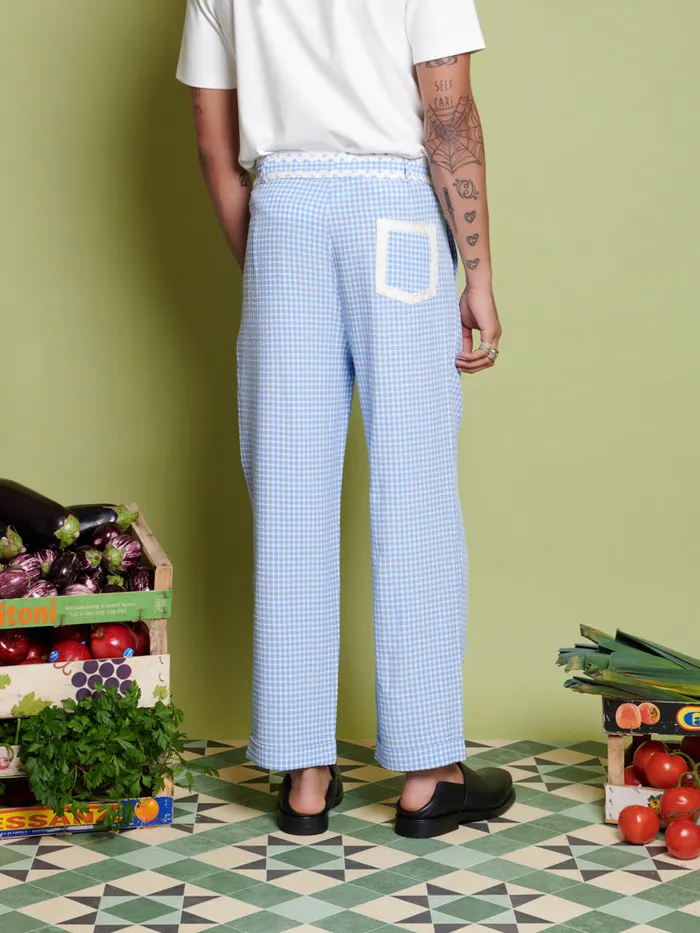 Men Sister Jane Trousers Bruno Gingham Trousers Gingham Blue
