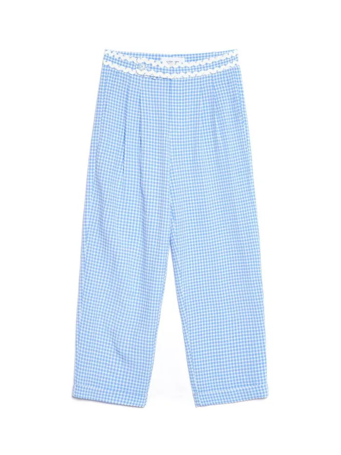 Men Sister Jane Trousers Bruno Gingham Trousers Gingham Blue