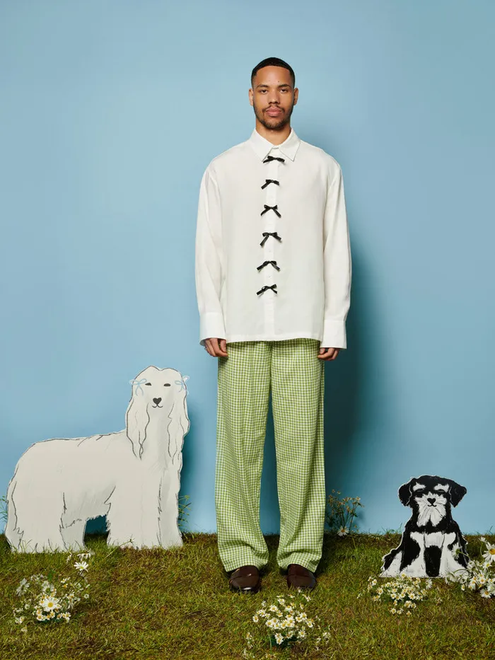 Men Sister Jane Trousers Lionel Gingham Trousers Fern Green