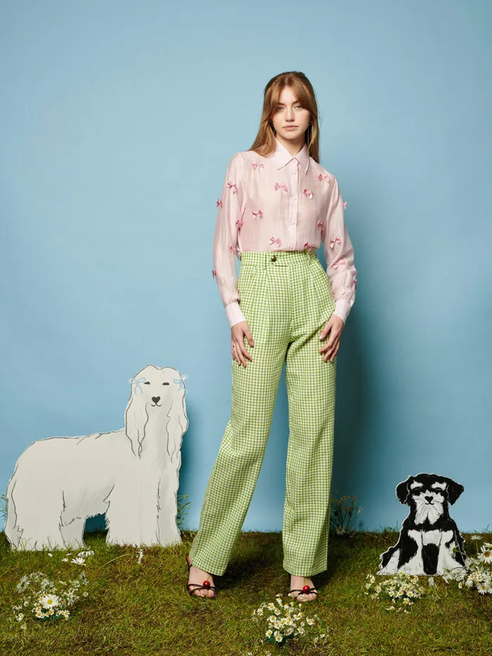 Men Sister Jane Trousers Lionel Gingham Trousers Fern Green