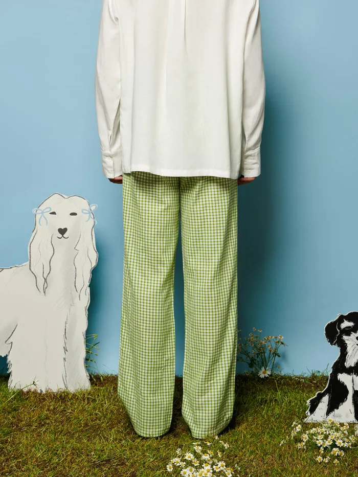 Men Sister Jane Trousers Lionel Gingham Trousers Fern Green
