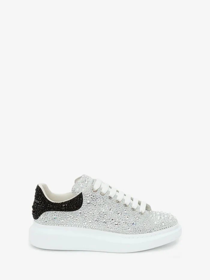 Men Sneakers Alexander McQueen CrystalEmbellished Oversized Sneaker Whiteblack