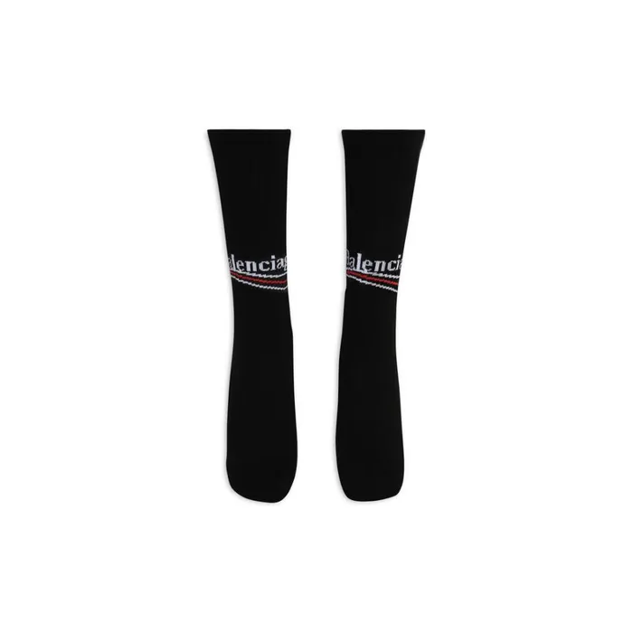 Men Socks Balenciaga Political Campaign Tennis Socks In Black