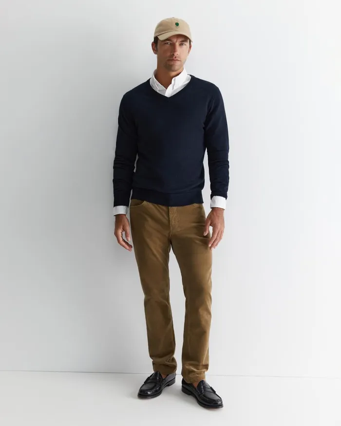 Men Sportscraft Pants Cooper Cord Almond