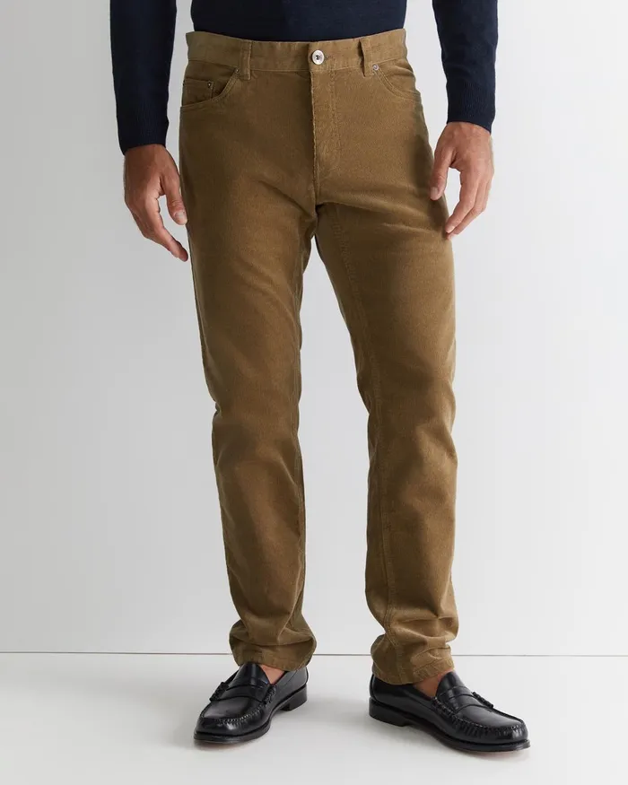 Men Sportscraft Pants Cooper Cord Almond