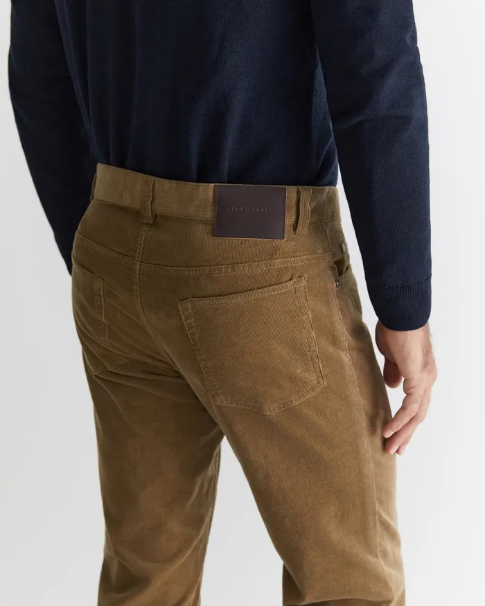 Men Sportscraft Pants Cooper Cord Almond