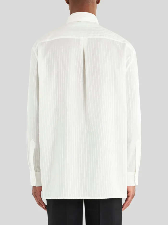 Men Striped Shirt With Floral Embroidery Etro Shirts