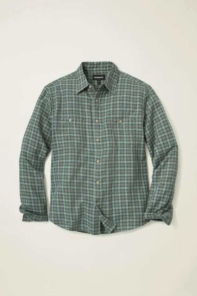 Men Sunset Overshirt Sage Ireland Plaid Bonobos Casual Shirts