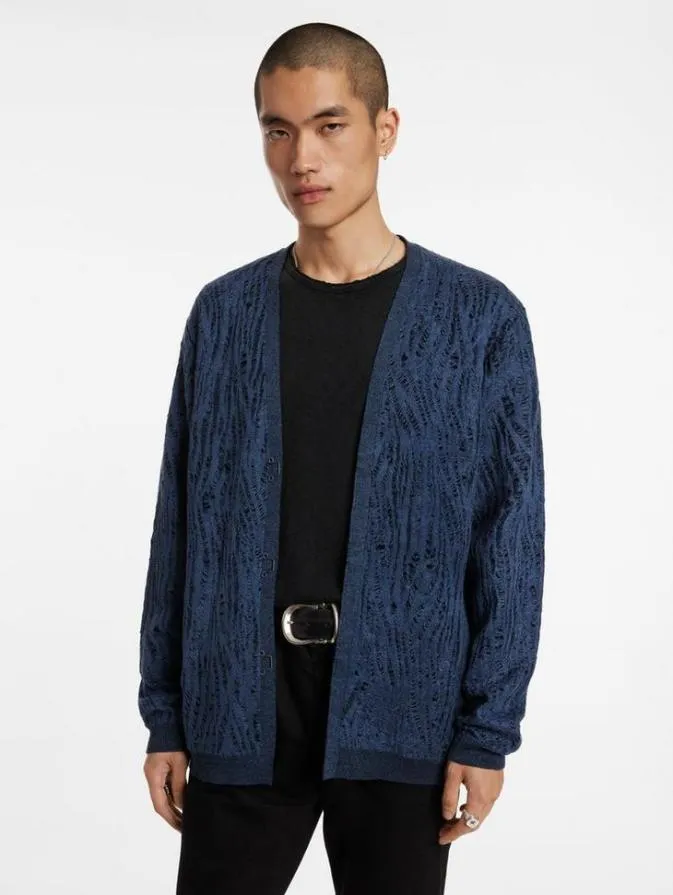 Men Sweaters John Varvatos JOPLIN CARDIGAN Midnight