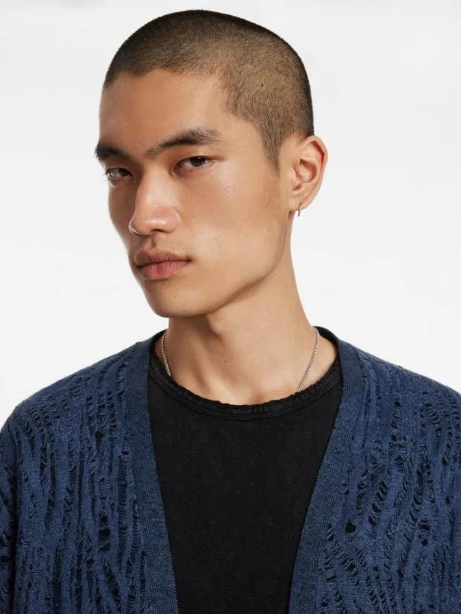 Men Sweaters John Varvatos JOPLIN CARDIGAN Midnight