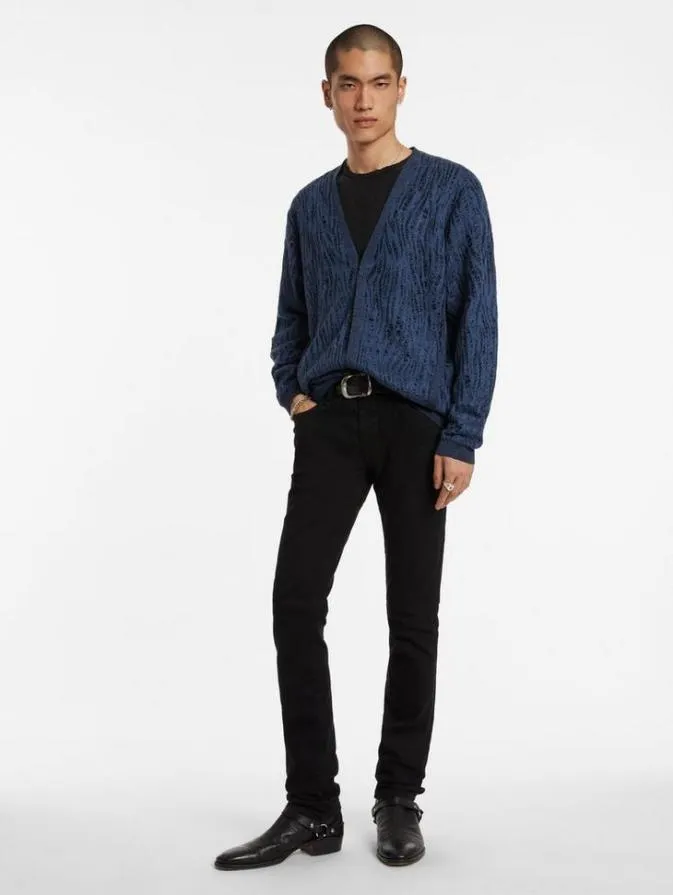 Men Sweaters John Varvatos JOPLIN CARDIGAN Midnight