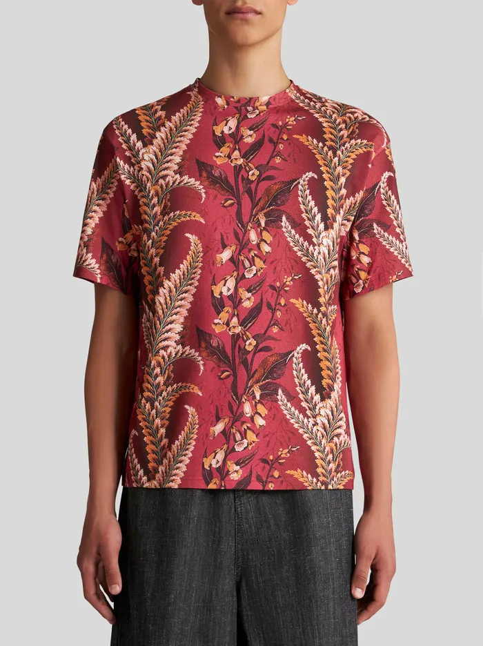 Men TShirt With Foliage Print Etro TShirts