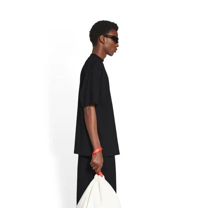 Men Tshirts Balenciaga Gaffer Tshirt Large Fit In Black