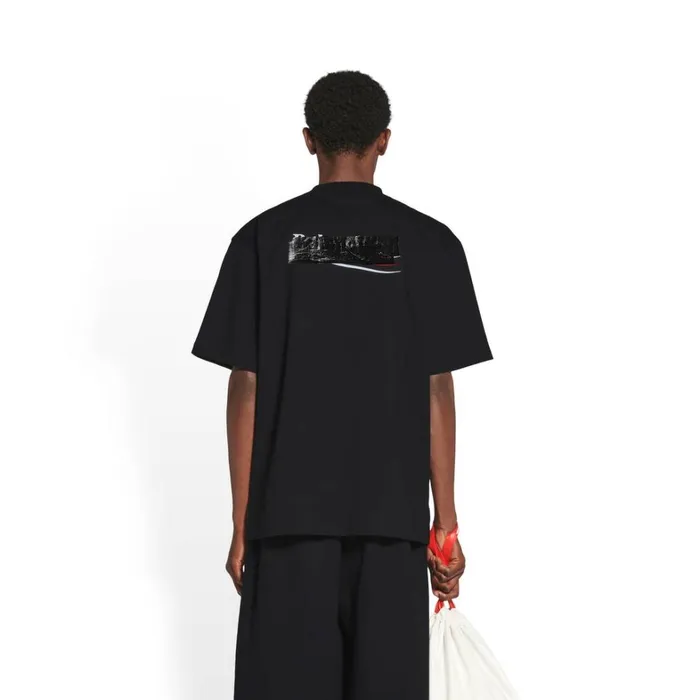 Men Tshirts Balenciaga Gaffer Tshirt Large Fit In Black