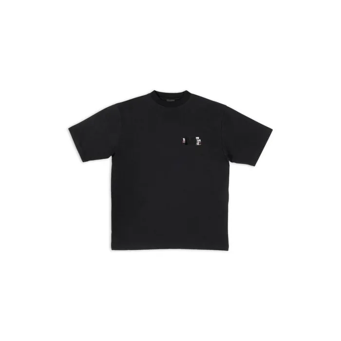 Men Tshirts Balenciaga Gaffer Tshirt Large Fit In Black
