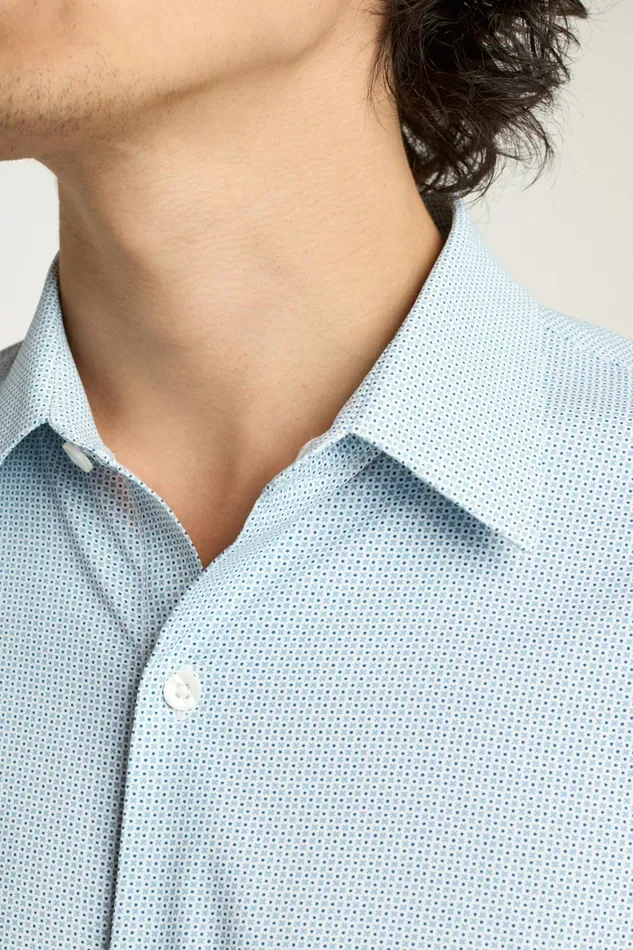 Men Tech Button Down Shirt Blue Micro Tile Geo Bonobos Casual Shirts