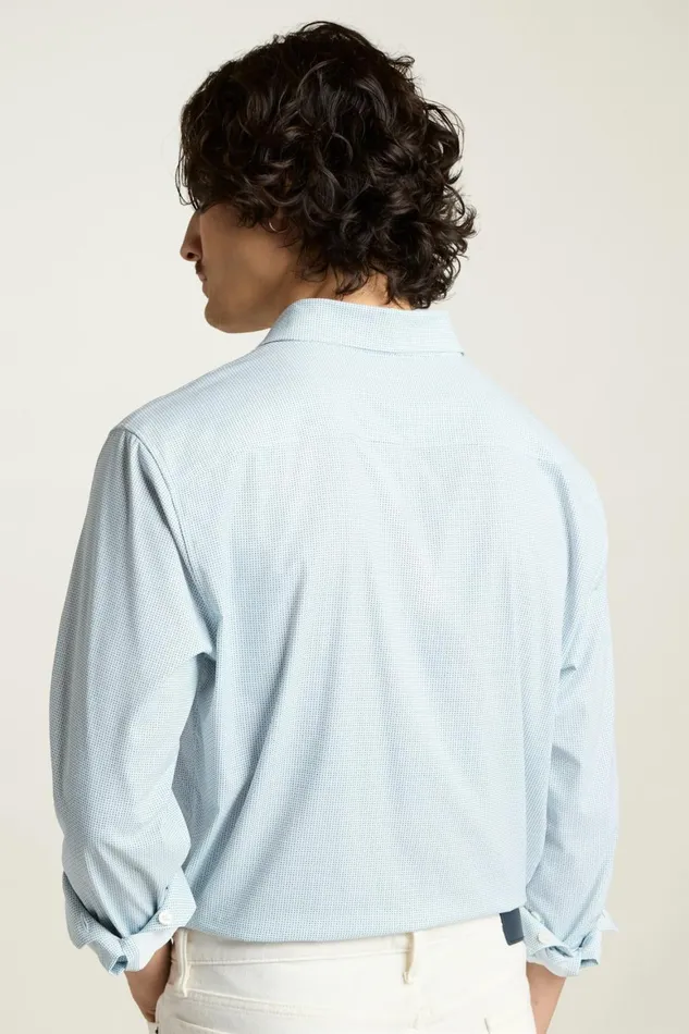Men Tech Button Down Shirt Blue Micro Tile Geo Bonobos Casual Shirts