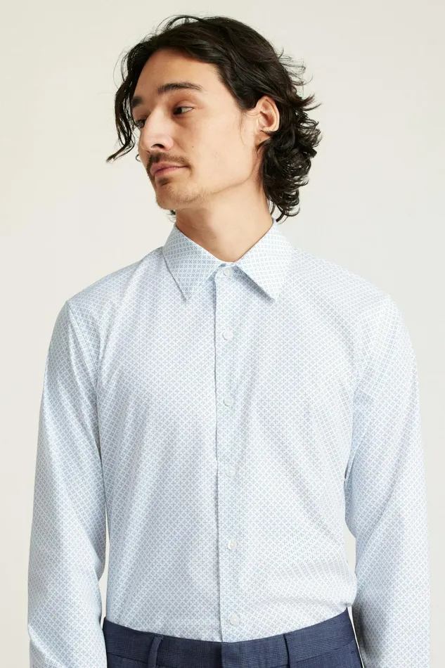 Men Tech Button Down Shirt Blue Prism Geo Bonobos Casual Shirts