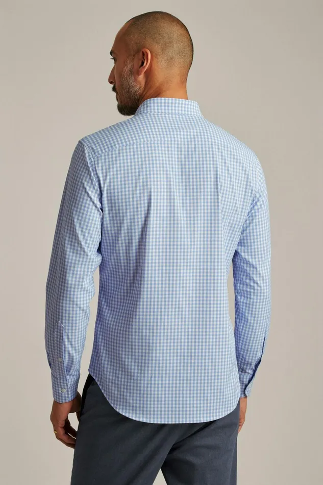 Men Tech Button Down Shirt Sky Blue Antonio Plaid Bonobos Casual Shirts