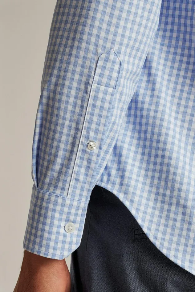 Men Tech Button Down Shirt Sky Blue Antonio Plaid Bonobos Casual Shirts