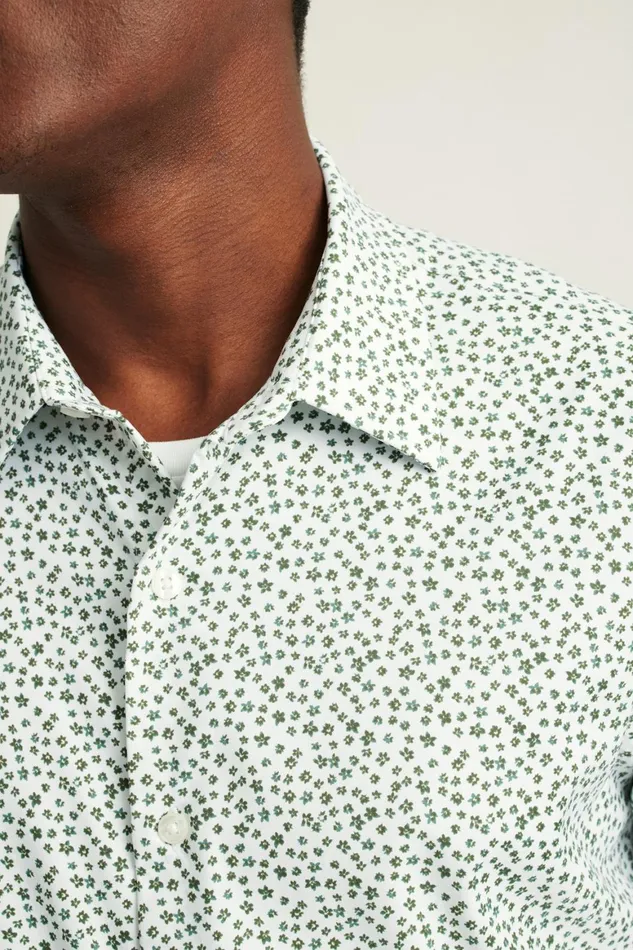 Men Tech Short Sleeve Shirt White Petra Floral Bonobos Short Sleeve Shirts