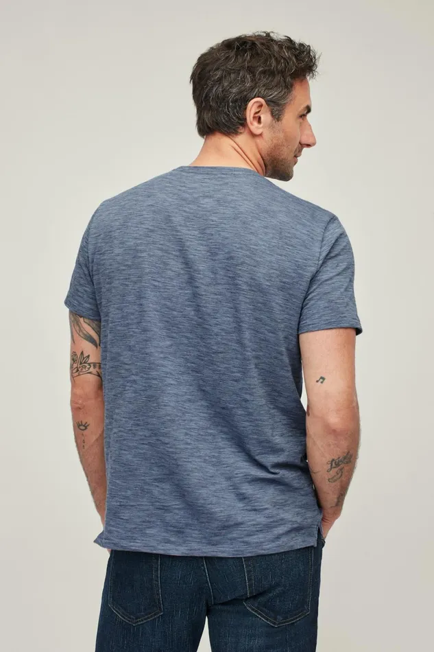 Men Textured Cotton Tee Maritime Blue Bonobos Short Sleeve Tees