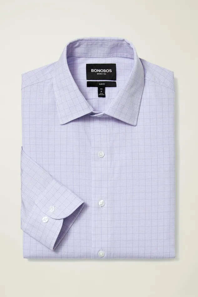 Men The Desk To Dinner Shirt Periwinkle Edison Plaid Bonobos Business Casual Shirts